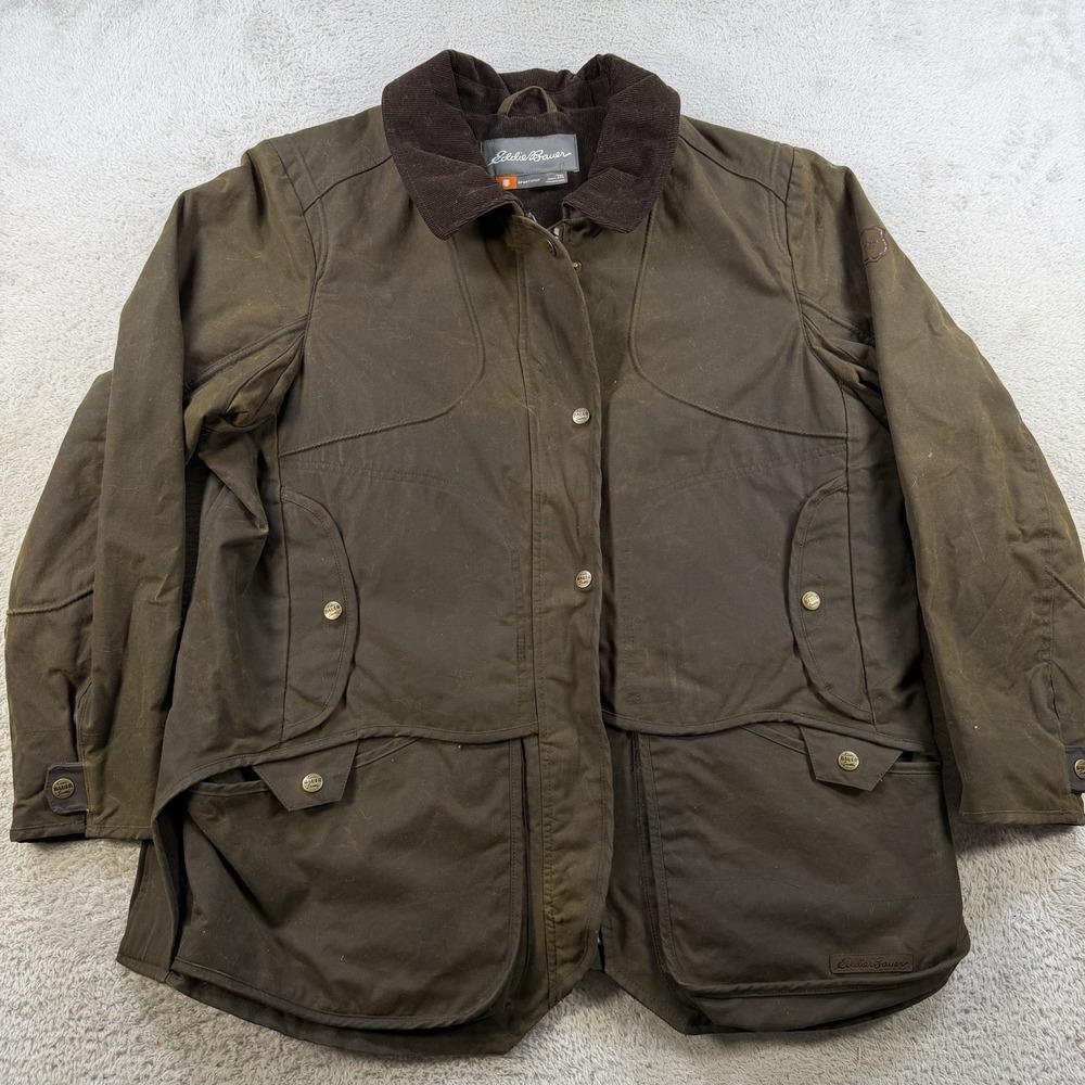Eddie Bauer Jacket Womens 2XL Brown Kettle Mountain Waxed Sport Shop Corudory